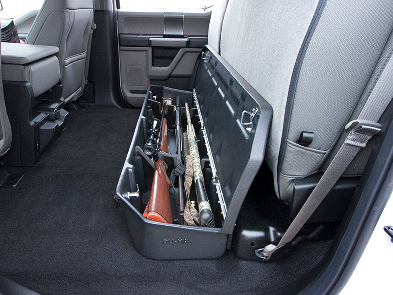 Du-Ha storage tote for Ford F150 storing hunting guns