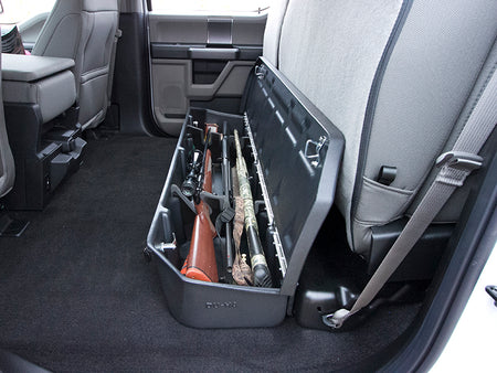 Du-Ha storage tote for Ford F150 storing hunting guns