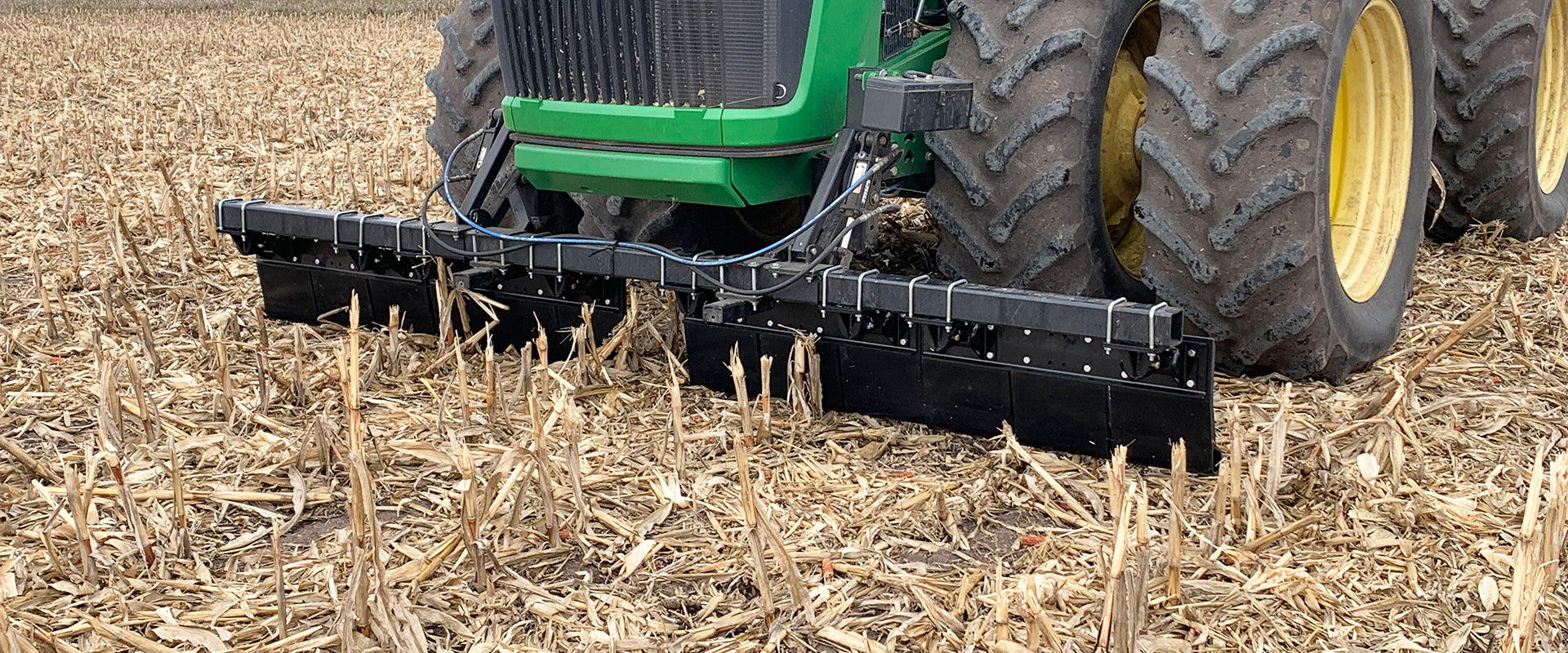 May Wes G4 Tractor Stalk Stompers installed on John Deere tractor