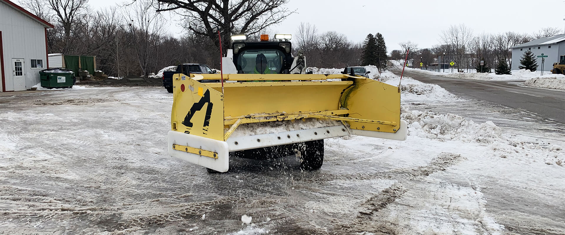 SnowWolf Box Plow with custom May Wes poly cutting edge and skid shoes