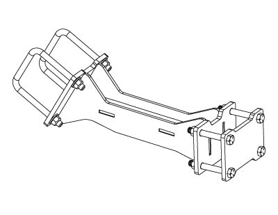 Drawing of May Wes Toolbar Bracket for Case IH C500 series G4 Stalk Stompers