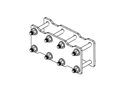Drawing of May Wes Toolbar Splice for Case IH C500 series G4 Stalk Stompers