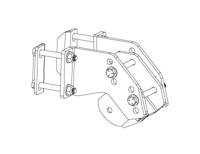 Drawing of May Wes Inner Header Bracket for Case IH C500 series G4 Stalk Stompers