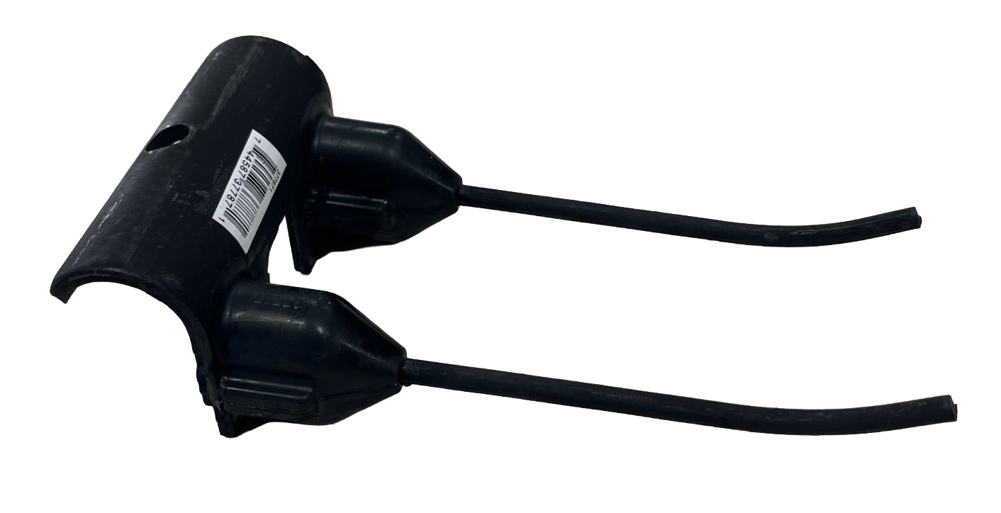 Black rubber rake tooth on white background