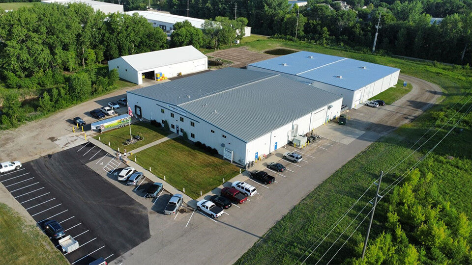 Aerial view of Pride Solutions manufacturing facility in 2023