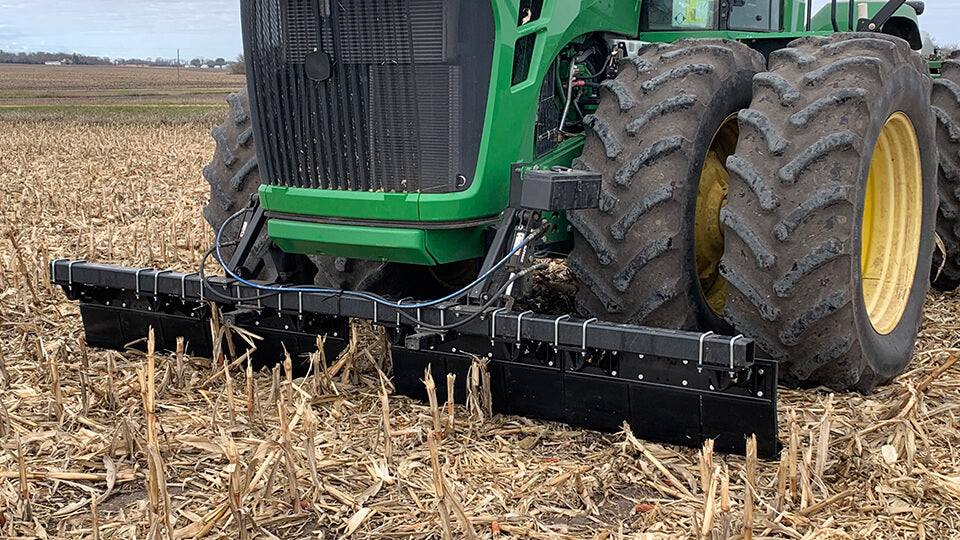 May Wes G4 Tractor Stalk Stompers installed on John Deere tractor