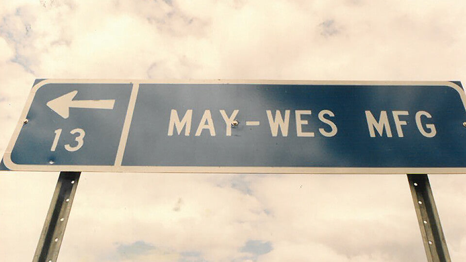 Load video: Original May Wes Manufacturing road sign