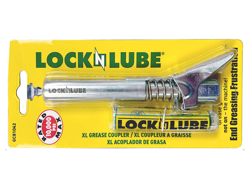LockNLube Grease Gun Coupler XL - SAVE By Buying WITHOUT Rebuild Kit (Gurtech GC81085)